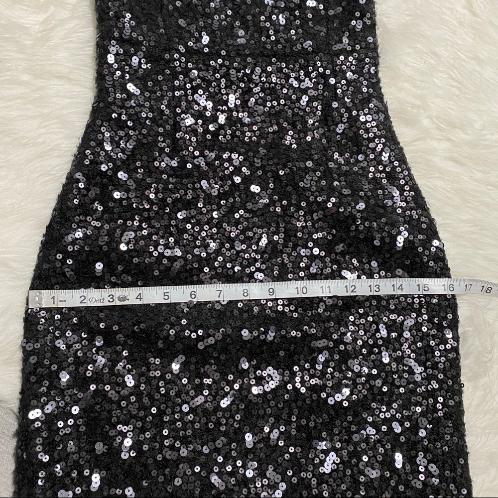 BANANA REPUBLIC Black Sequin Strapless Dress - Picture 6 of 9